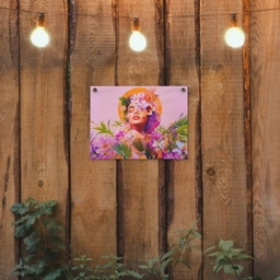 Vrouw - Abstract - Cirkel - Bloemen tuinposter los doek klein -sfeer1
