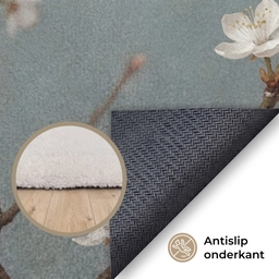 Botanisch - Stilleven - Blauw Vloerkleed Rechthoek klein -uniquesellingpoint_antislip_NL