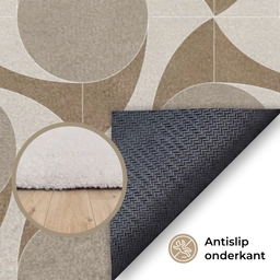 Tijdloos - Evenwicht - Beige - Taupe Vloerkleed Rechthoek klein 1091 -uniquesellingpoint_antislip_NL