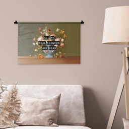 Bloem - Quote - Vintage - Art Wandkleed katoen klein -sfeer4