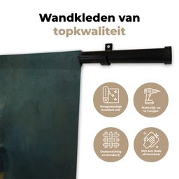 Kroon - Roze druipend verf - Portret Wandkleed katoen klein -sfeer2