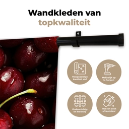 Rood - Fruit - Kersen Wandkleed katoen klein -sfeer2