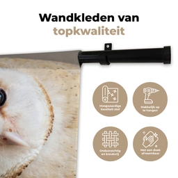 Uil - Bruin - Wit Wandkleed katoen klein -sfeer2