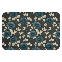 Botanisch - Bloemen - Blauw WCmat klein 1009 -3d