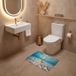 Duikbril - Eend - Water WCmat klein -sfeer3