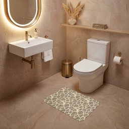Giraf - Patroon - Beige - Bruin WCmat klein 1009 -sfeer3