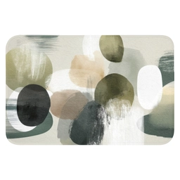 Minimalistisch - Cirkels - Penseelstreken - Beige WCmat klein -3d