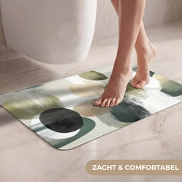 Minimalistisch - Cirkels - Penseelstreken - Beige WCmat klein -USP_ZachtNL
