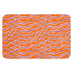 Retro - Golvend - Oranje WCmat klein 1009 -3d