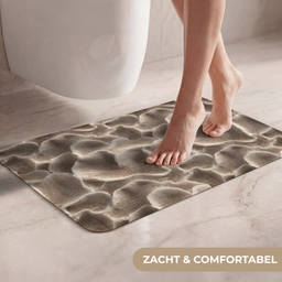 Waaiervorm - Beige - Vezel textuur WCmat klein 1009 -USP_ZachtNL