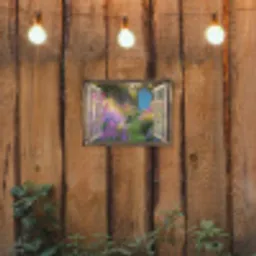 Doorkijk - Bloemen - Raam - Natuur tuinposter los doek klein -sfeer1