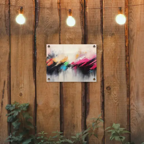 Dynamisch - Abstract - Kleurrijk - Zwart tuinposter los doek klein -sfeer1