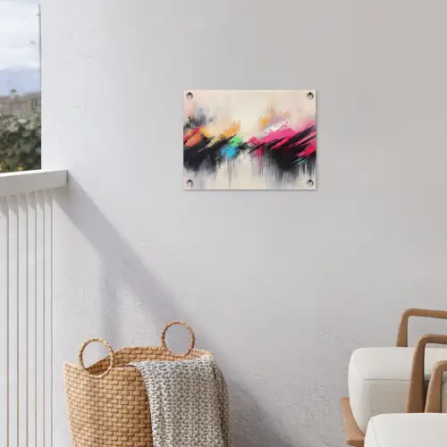 Dynamisch - Abstract - Kleurrijk - Zwart tuinposter los doek klein -sfeer8
