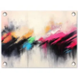 Dynamisch - Abstract - Kleurrijk - Zwart tuinposter los doek klein -3d