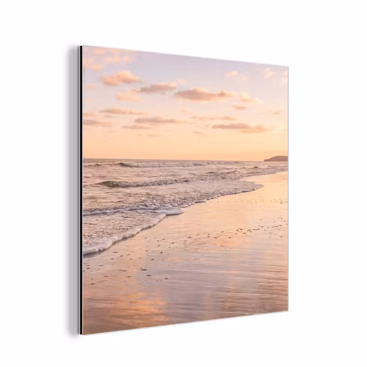 Aluminium schilderij - Strand - Branding - Wolken — 1