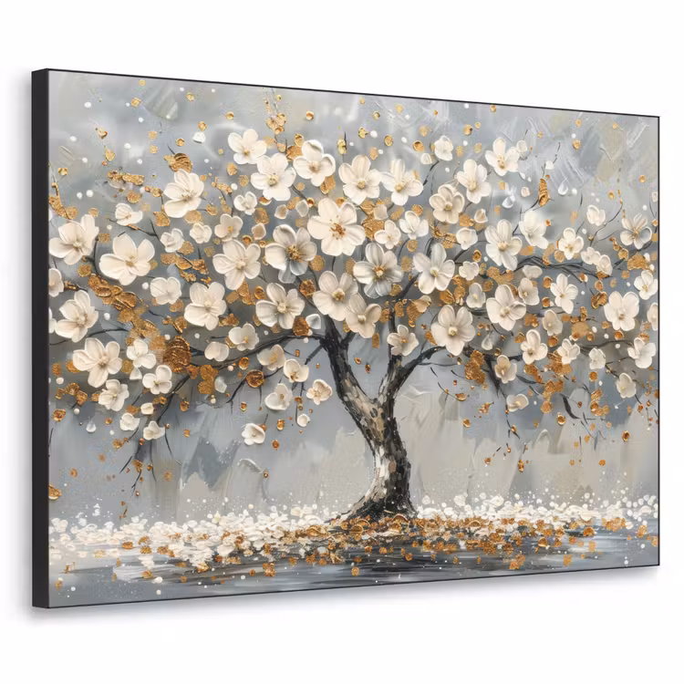 Art frame - Boom - Goud - Bloemen - Abstract - Kunst — 1