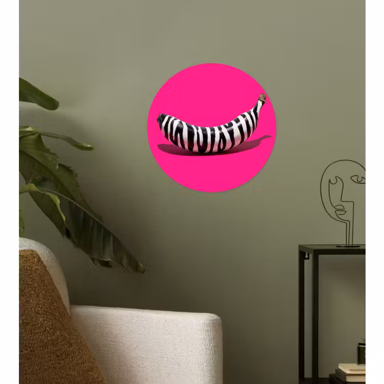 Behangcirkel - Banaan - Zebraprint - Roze — 3