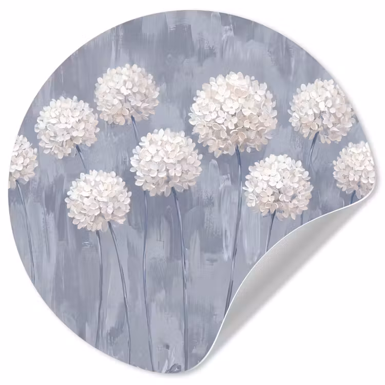 Behangcirkel - Bloemen - Illustratie - Blauw — 1