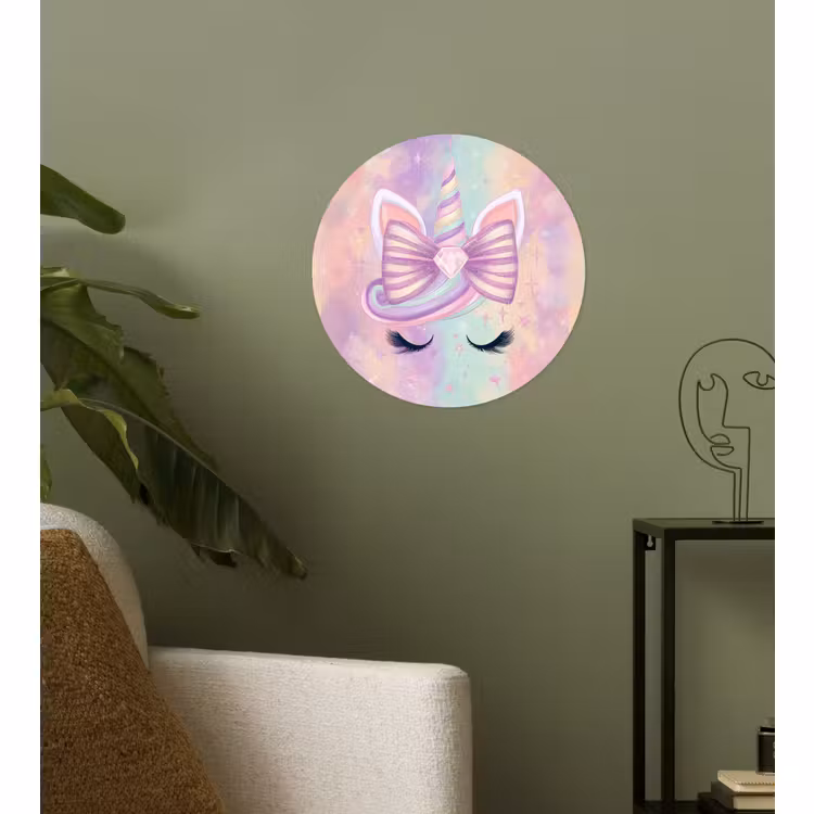 Behangcirkel - Eenhoorn - Glitters - Regenboog - Pastel — 3