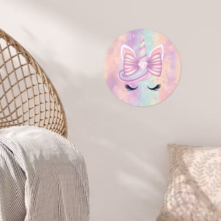 Behangcirkel - Eenhoorn - Glitters - Regenboog - Pastel — 5