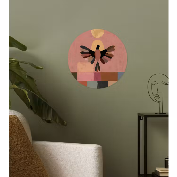 Behangcirkel - Illustratie - Vogel - Vlakken - Kleurrijk — 3