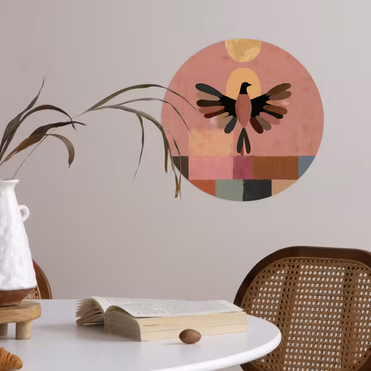 Behangcirkel - Illustratie - Vogel - Vlakken - Kleurrijk — 4