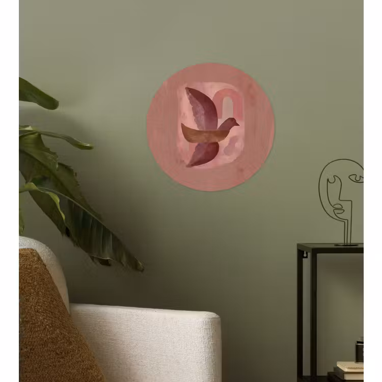 Behangcirkel - Illustratie - Vogels - Abstract - Roze — 3