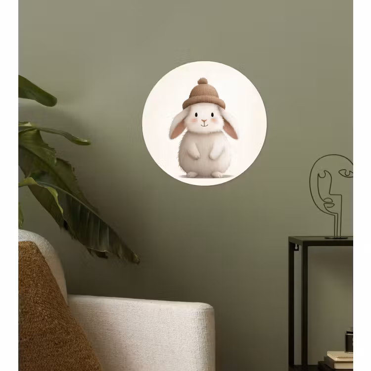 Behangcirkel - Konijn - Muts - Oren - Beige — 3