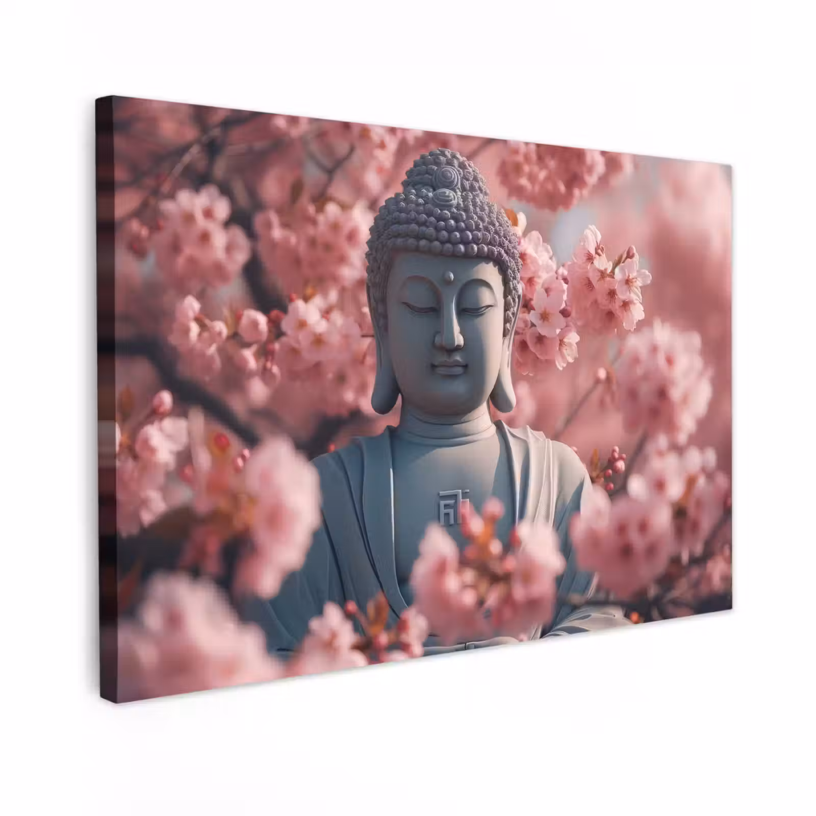 Buiten canvas - Boeddha tussen de kersenbloesems — 1