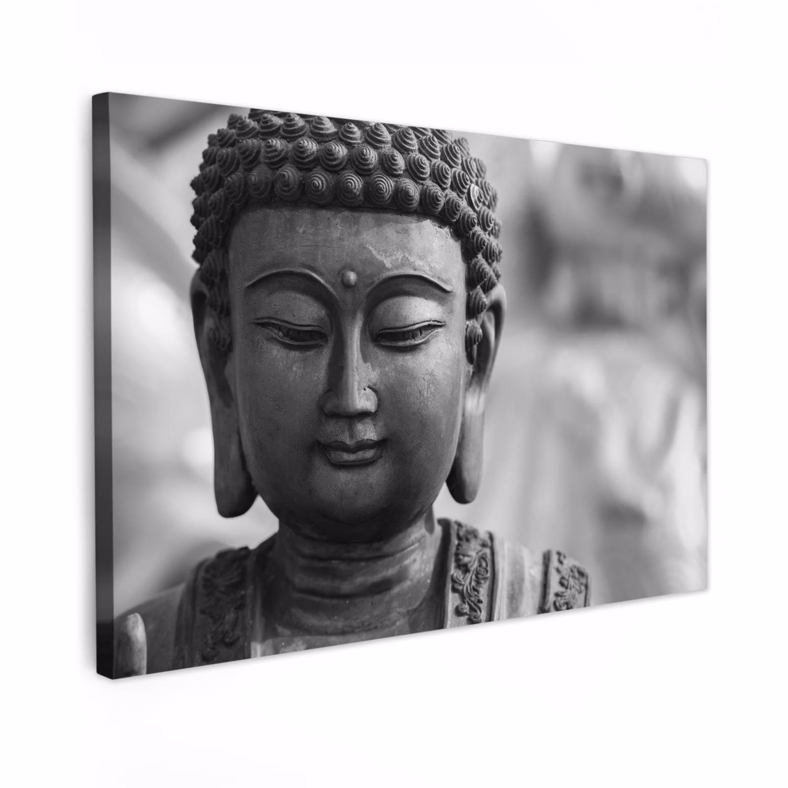 Buiten canvas - Boeddha - Grijs - Spiritualiteit - Buddha beeld - Religie — 1
