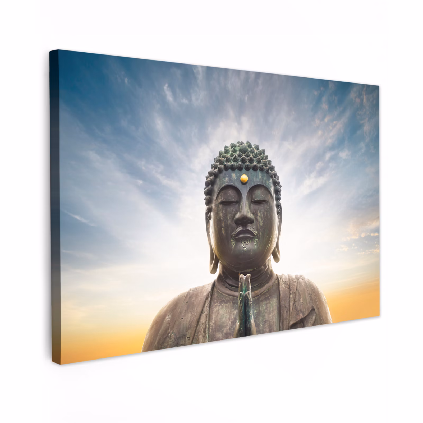 Buiten canvas - Boeddha hoofd - Buddha - Lucht - Spiritueel - Meditatie — 1