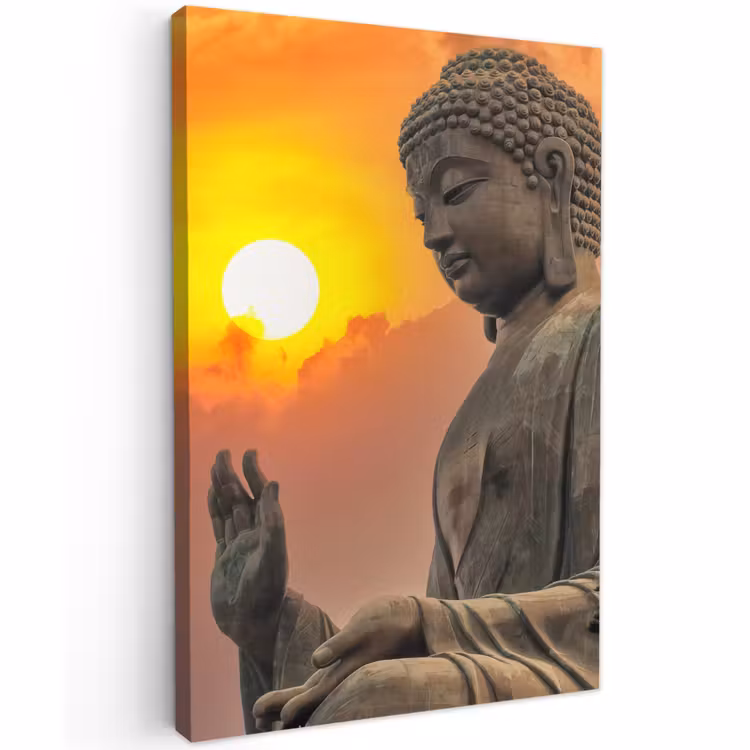 Buiten canvas - Boeddha bij zonsondergang — 1