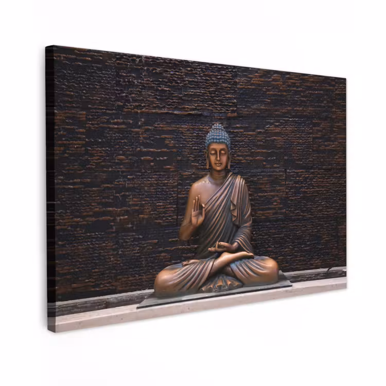 Buiten canvas - Boeddha - Buddha beeld - Bruin - Spiritueel - Meditatie — 1