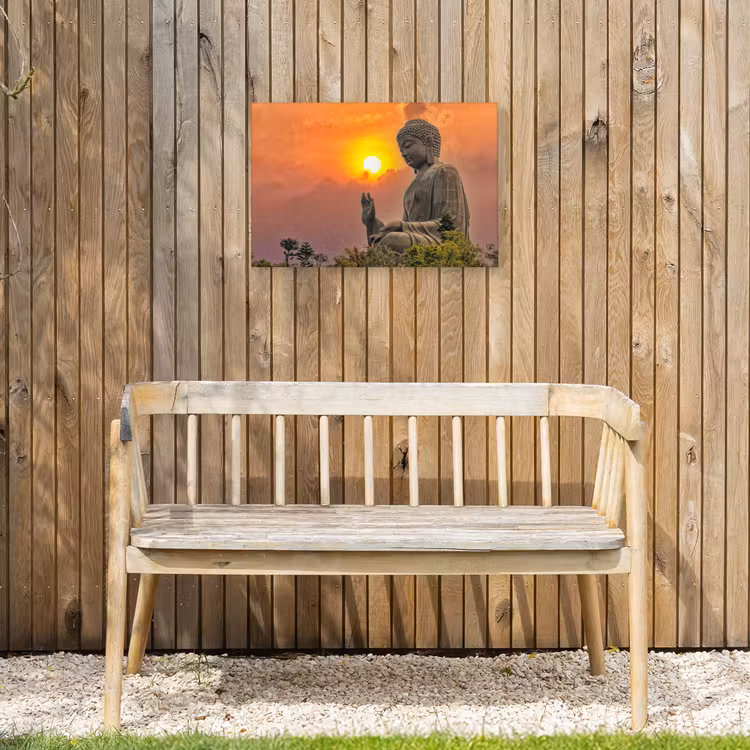 Buiten canvas - Buddha - Zonsondergang - Boeddha beelden - Planten — 3