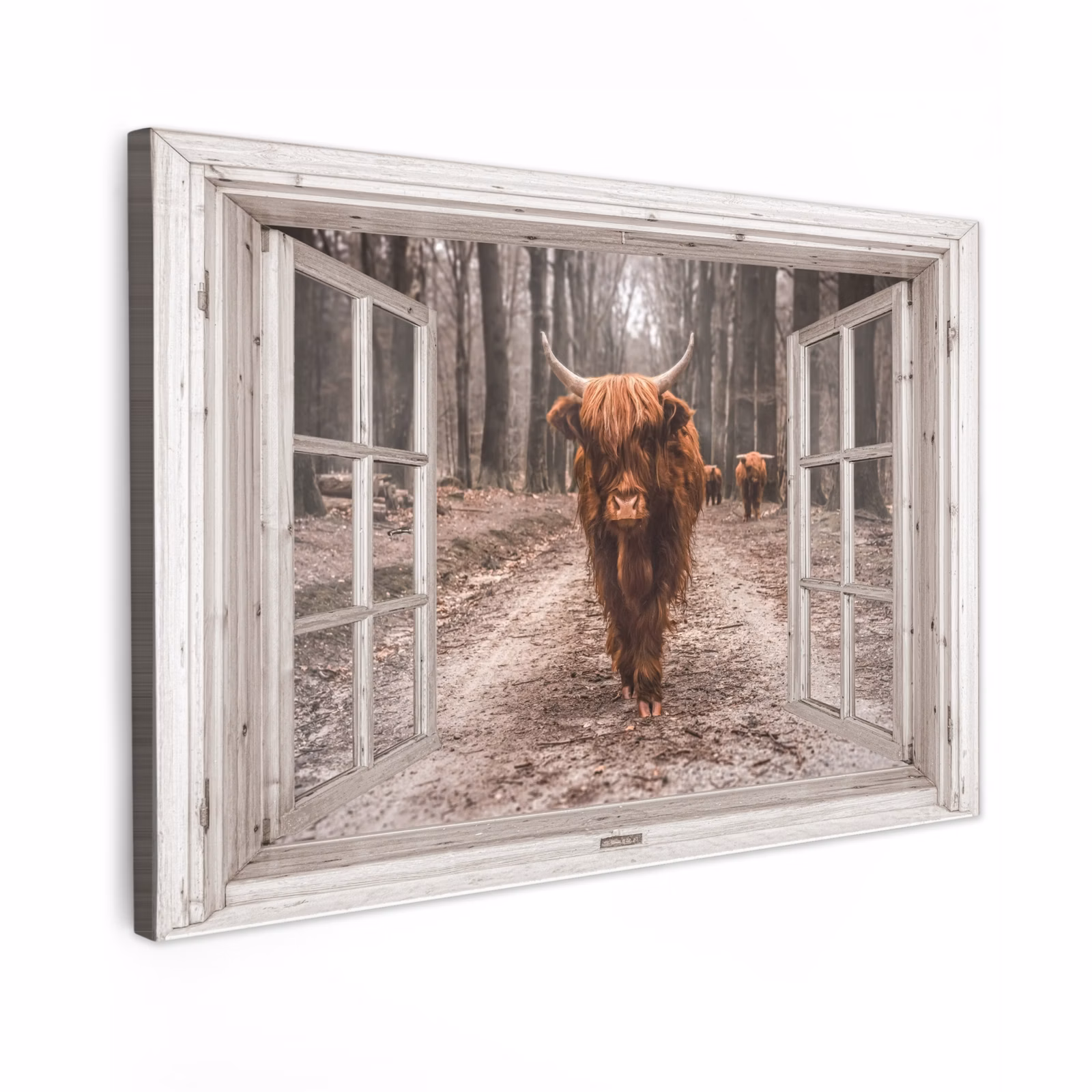 Buiten canvas - Hooglander door het Raam — 1
