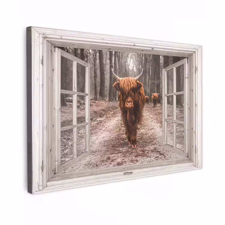 Buiten canvas - Hooglander door het Raam — 1