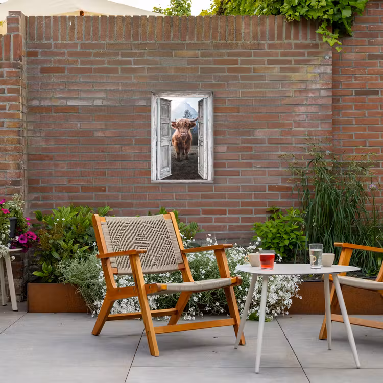 Buiten canvas - Oude deuren naar Schotse Hooglander — 2