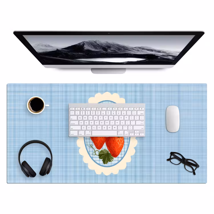 Bureau onderlegger - Aardbeien - Lijst - Rood - Geruit — 3