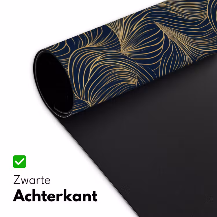Bureau onderlegger - Abstract - Lijnen - Blauw - Goud — 5