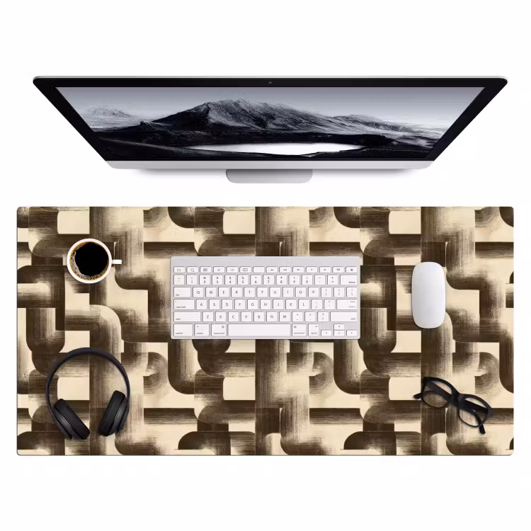 Bureau onderlegger - Abstract - Retro - Zwart — 4
