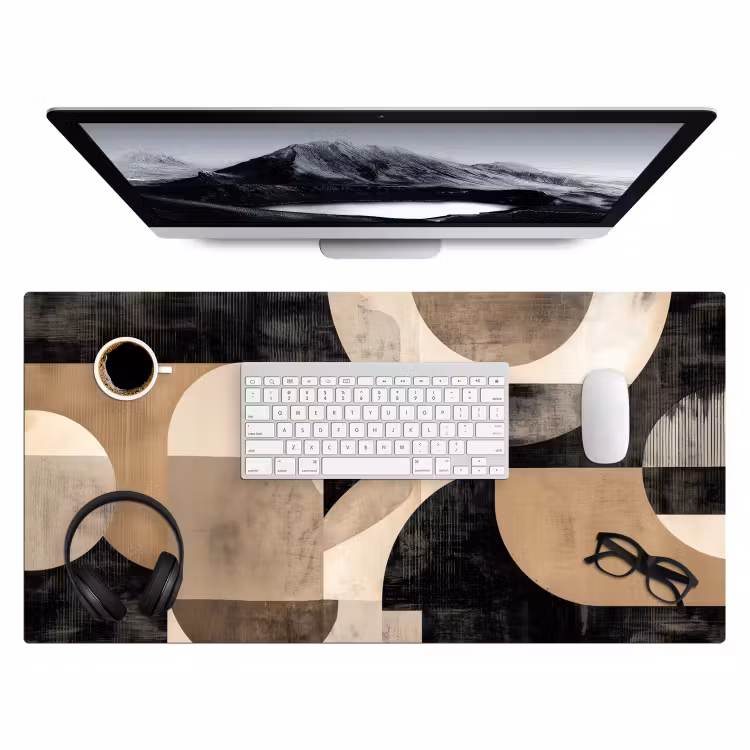 Bureau onderlegger - Abstract - Vormen - Modern - Beige — 3