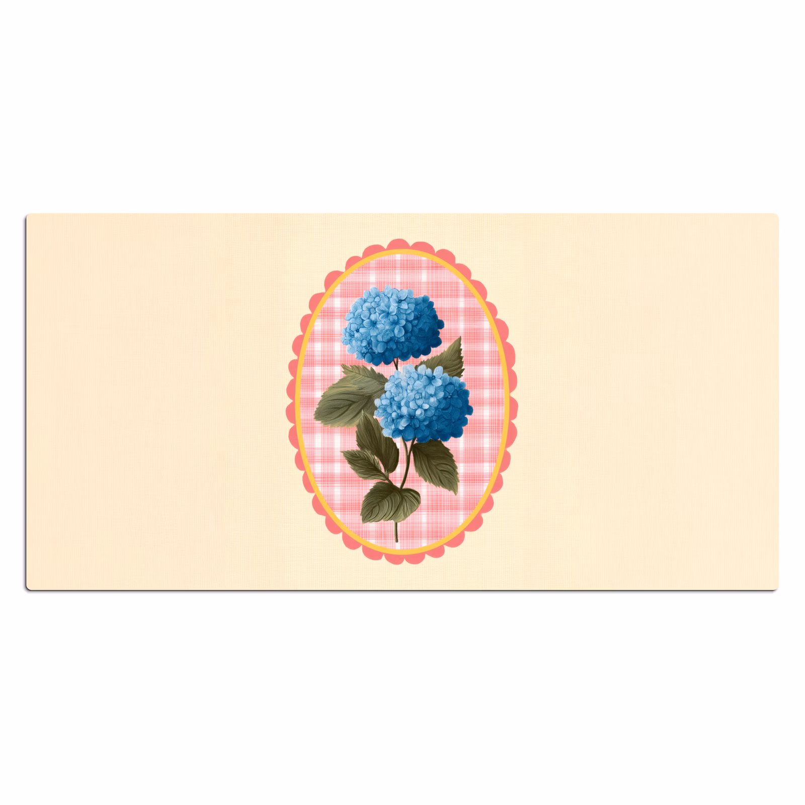 Bureau onderlegger - Bloemen - Blauw - Lijst - Bladeren — 1
