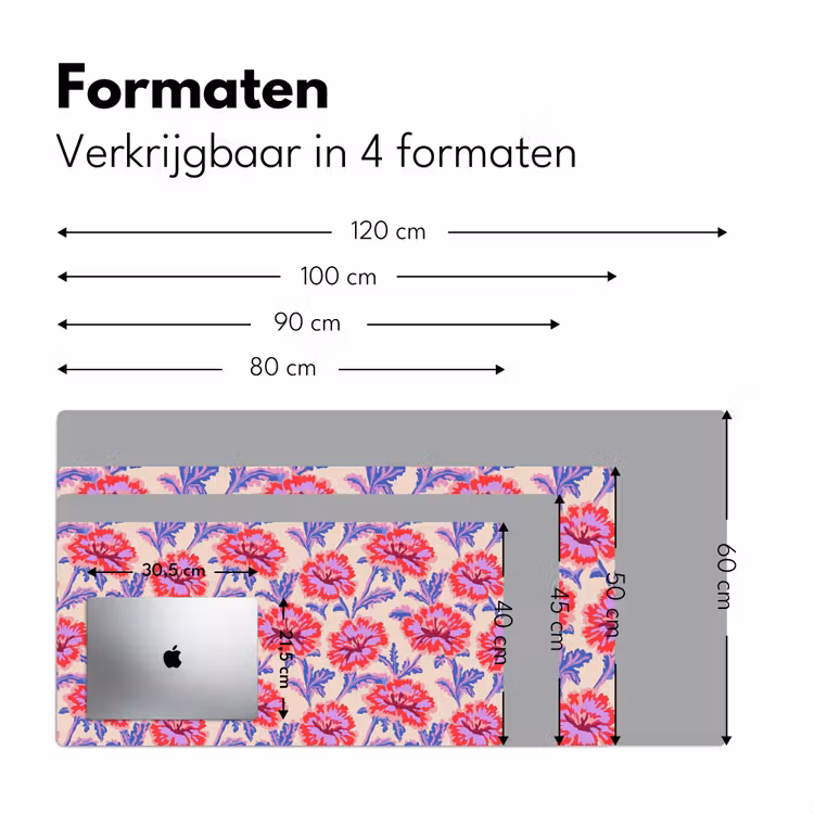 Bureau onderlegger - Bloemen - Patroon - Meerkleurig — 8