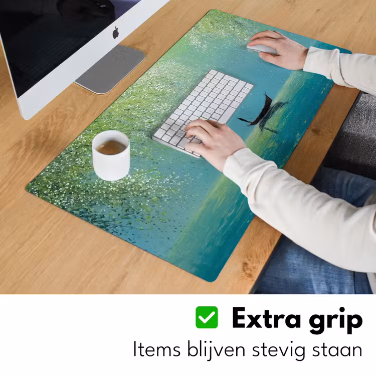 Bureau onderlegger - Bootje - Water - Bladeren - Bloesems — 6