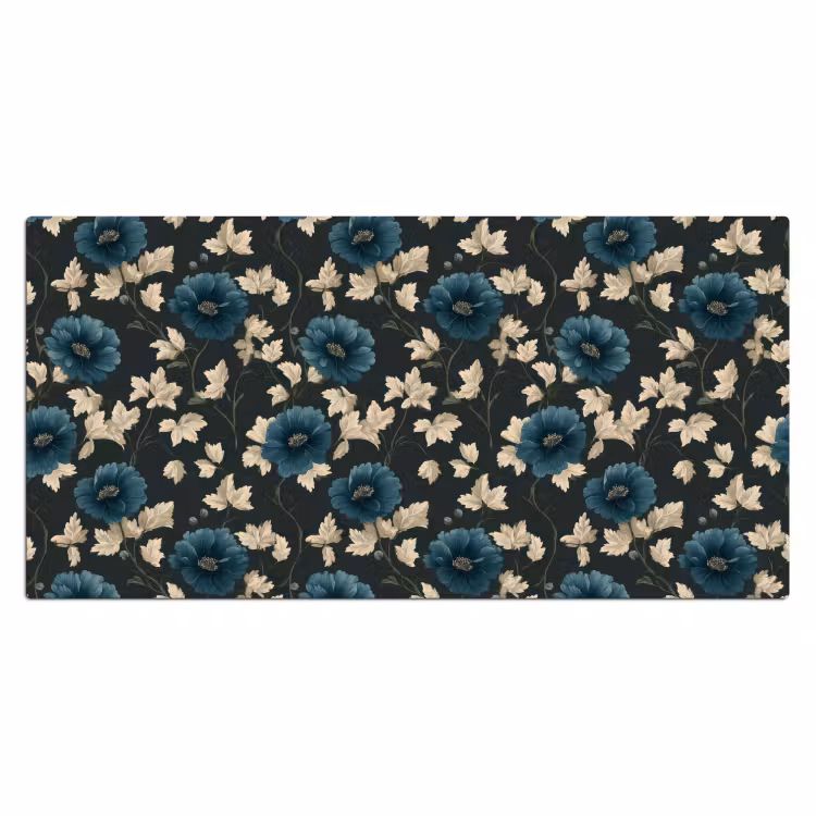 Bureau onderlegger - Botanisch - Bloemen - Blauw — 2