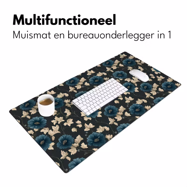 Bureau onderlegger - Botanisch - Bloemen - Blauw — 7