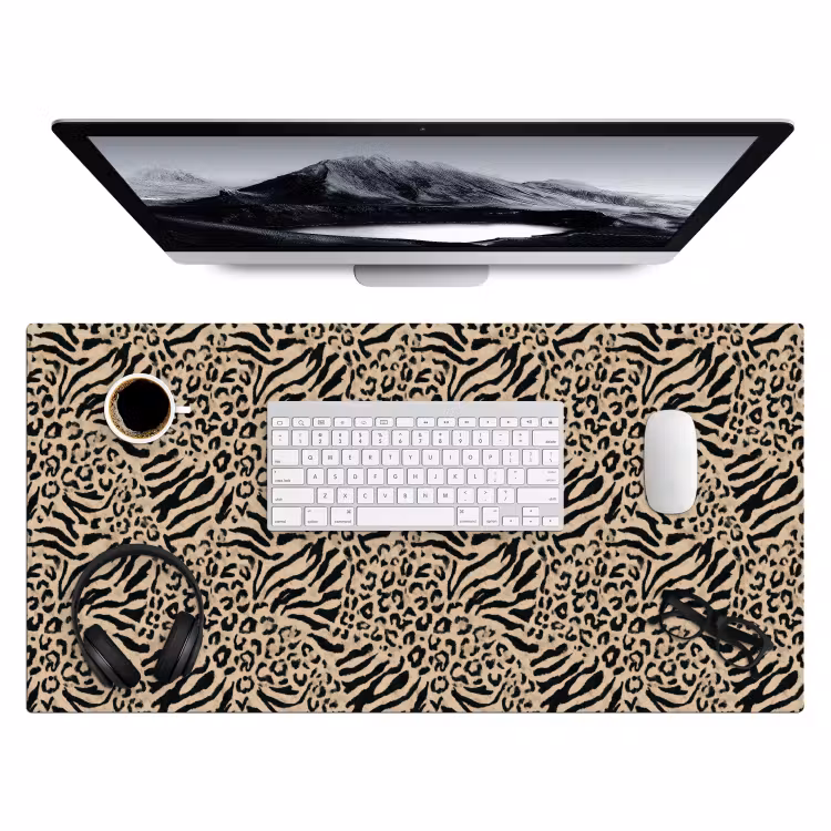 Bureau onderlegger - Giraf - Zebra - Motief - Bruin — 4