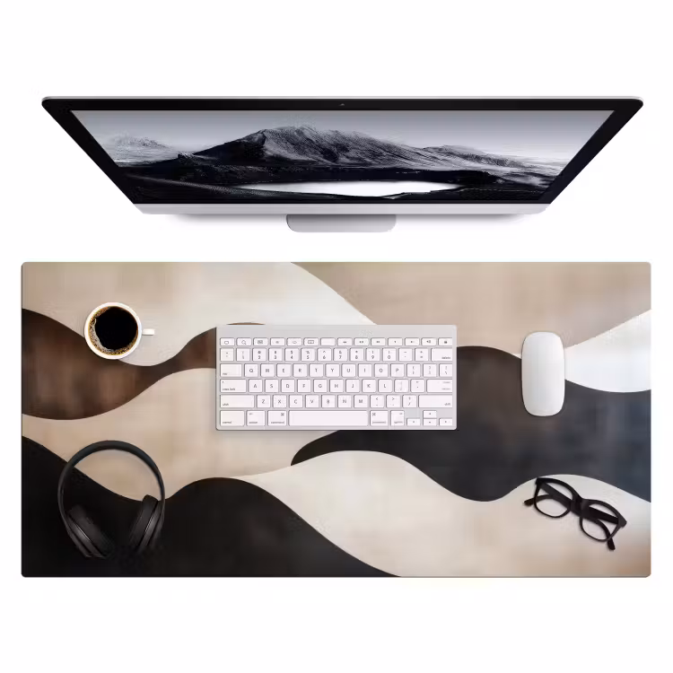 Bureau onderlegger - Golven - Abstract - Beige — 3