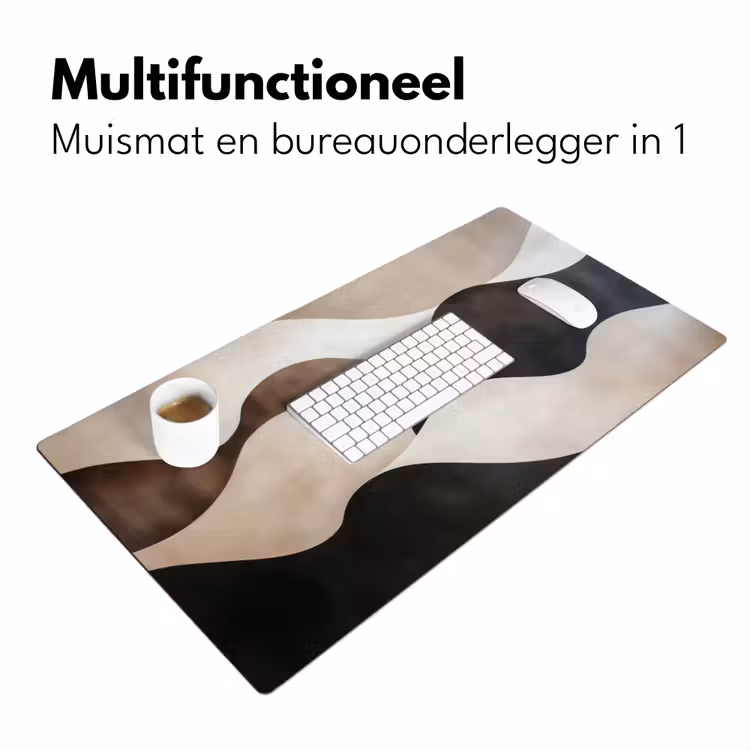 Bureau onderlegger - Golven - Abstract - Beige — 6