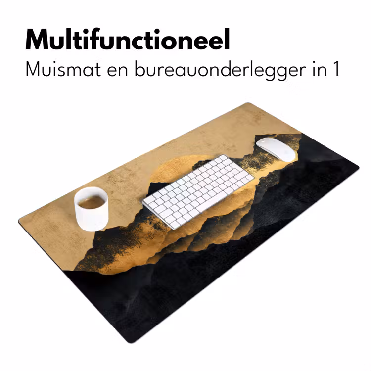 Bureau onderlegger - Gouden Bergen bij Maanlicht — 7